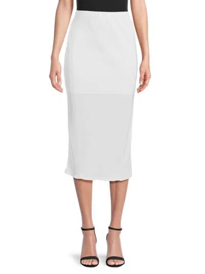 Renee C Women's Pleated Midi Skirt In White
