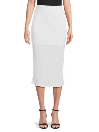 Renee C Women's Plisse Sheath Midi-skirt In White