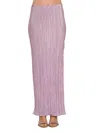 Renee C Women's Pleated Slit Maxi Skirt In Mauve
