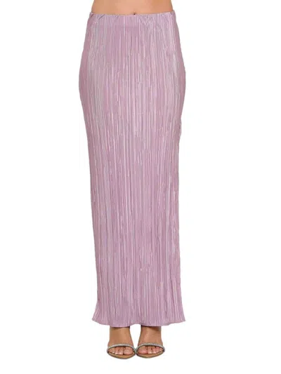 Renee C Women's Pleated Slit Maxi Skirt In Mauve