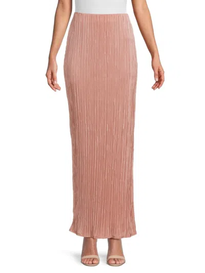 RENEE C WOMEN'S PLEATED SLIT MAXI SKIRT