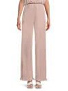 Renee C Women's Pleated Straight Leg Pants In Beige