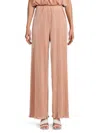 Renee C Women's Pleated Straight Leg Pants In Rose Pink