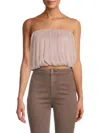 Renee C Women's Plisse Blouson Tube Top In Beige