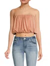 Renee C Women's Plisse Blouson Tube Top In Rose