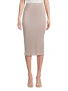 Renee C Women's Plisse Midi Pencil Skirt In Beige Multi