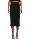 Renee C Women's Plisse Midi Pencil Skirt In Black