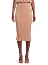 Renee C Women's Plisse Midi Pencil Skirt In Rose