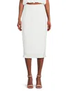 Renee C Women's Plisse Midi Pencil Skirt In White