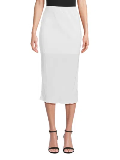 Renee C Women's Plisse Midi Pencil Skirt In White Multi