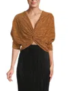 Renee C Women's Plisse Twist Crop Top In Caramel