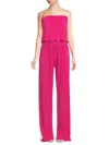 Renee C Women's Plisse Wide Leg Jumpsuit In Dark Fuchsia