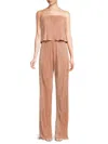 Renee C Women's Plisse Wide Leg Jumpsuit In Rose