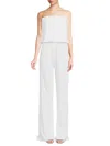 Renee C Women's Plisse Wide Leg Jumpsuit In White