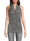 Renee C Women's Polka Dot Halter Top In Black Blush