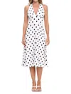 Renee C Women's Polka Dot Print A-line Dress In White Multicolor