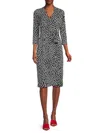 Renee C Women's Pineapple Print Sheath Wrap Dress In Black White