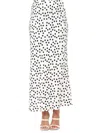 Renee C Polka Dot Satin Maxi Skirt In Yellow