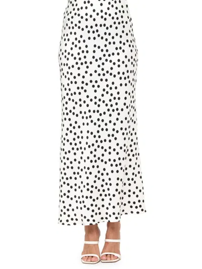 Renee C Women's Polka Dot Satin Maxi Skirt In Yellow