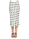 Renee C Women's Polka Dot Satin Midi-skirt