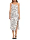 Renee C Women's Polka Dot Satin Slip Midi-dress In White