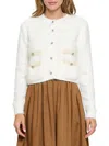 Renee C Women's Popcorn Knit Cardigan In Ivory