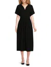 Renee C Women's Print Collared Midi Dress In Black