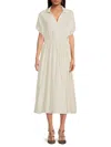 Renee C Women's Print Collared Midi Dress In Linen