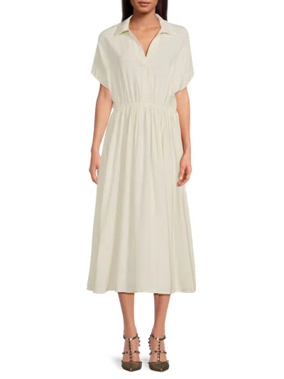 Renee C Women's Print Collared Midi Dress In Linen