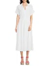 Renee C Women's Print Collared Midi Dress In White