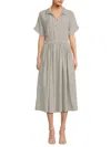 Renee C Stripe Dress In White Grey