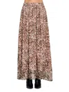 Renee C Women's Print Semi Sheer Maxi Skirt In Black