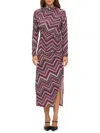 Renee C Women's Printed Ruched Midi-dress In Purple