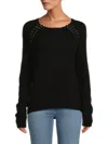 Renee C Women's Raglan Sleeve Sweater Top In Black