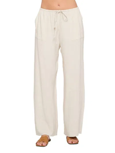 Renee C Women's . Relaxed Linen Pants