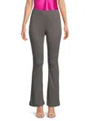 Renee C Women's Rib Knit Flare Pants In Charcoal