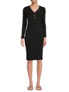 Renee C Women's Rib Knit Midi Dress In Black