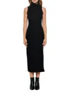 Renee C Women's Rib Knit Turtleneck Midi Dress In Black