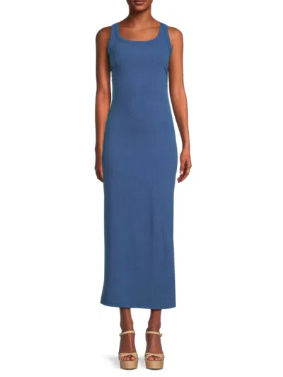 Renee C Women's Ribbed Knit Midi Dress In Blue