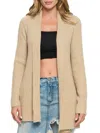Renee C Women's Ribbed Longline Cardigan In Oatmeal