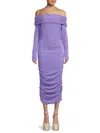 Renee C Women's Ribbed Off Shoulder Midaxi Dress In Purple