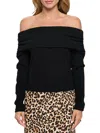 Renee C Women's Ribbed Off The Shoulder Top In Black