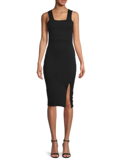 Renee C Women's Ribbed Sheath Dress In Black