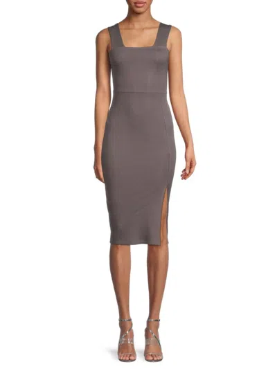 Renee C Women's Ribbed Sheath Dress In Charcoal