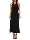 Renee C Women's Ruched Back Halter Dress In Black