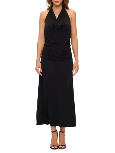 Renee C Women's Ruched Back Halter Dress In Black