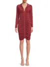 Renee C Women's Ruched Bodycon Mini Dress In Burgundy