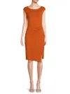 Renee C Women's Ruched Knit Sheath Dress In Copper