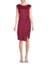 Renee C Women's Ruched Knit Sheath Dress In Magenta