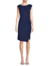 Renee C Women's Ruched Knit Sheath Dress In Navy